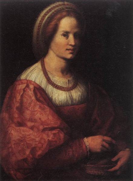 Portrait Of A Woman With A Basket Of Spindles